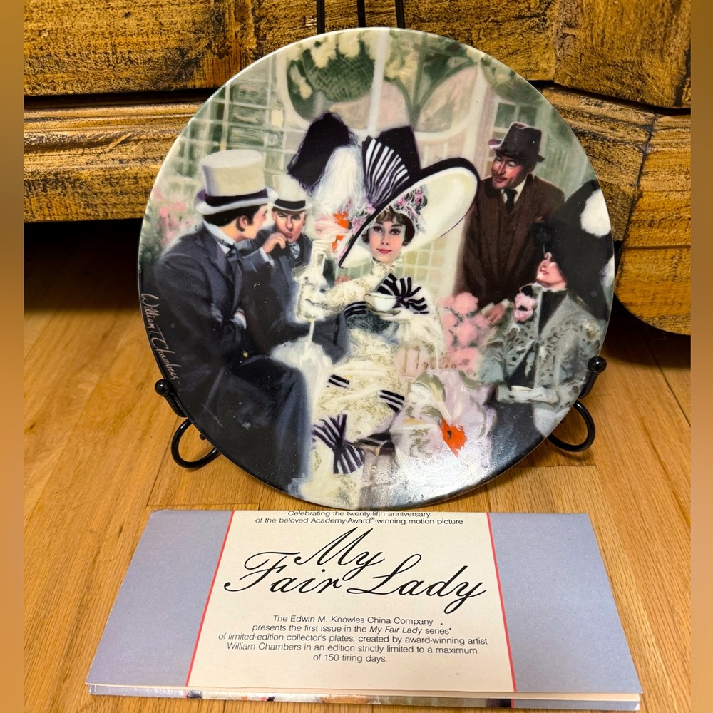 “My Fair Lady: Opening Day at Ascot” Collector’s Plate, COA, Stand, Box & More!